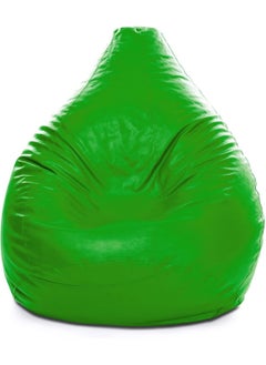 Buy COMFY GREEN ADULT FAUX LEATHER MULTI PURPOSE BEAN BAG WITH VIRGIN BEAN FILLING in UAE