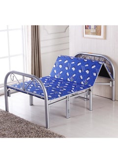 Buy Folding Bed 190x 90cm, Folding Single Bed Heavy Duty Steel Metal Platform Bed Frame with Tool Free Setup,Blue in UAE