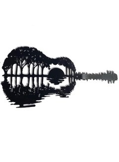 Buy 17'' Guitar Wall Art, Modern Hollow Out Design, Metal Guitar Art Music Wall Decor, Abstract Sunset Hanging Sign Guitars Player Gift, for Music Lovers for Modern Home, Bedroom, Living Room(1 Pack) in Saudi Arabia
