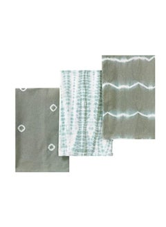 اشتري Folkulture Set of 3 Indie Sage Green Kitchen Towel - 20" x 26" في الامارات