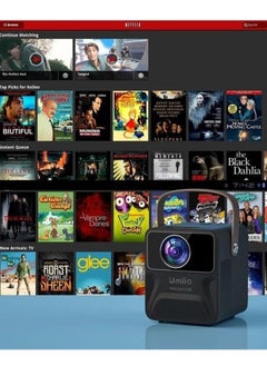 Buy Portable HD WiFi Theatre Android TV Projector System For Indoor Outdoor Use Built In Netflix Play Store YouTube in UAE