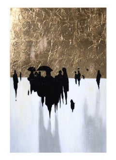 Buy Paris Unframed Canvas Art, Black, Grey & Gold - 60x90 cm in UAE