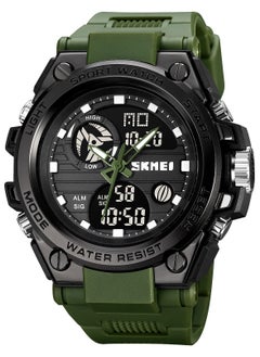 Buy Watch for Men Sports Water Resistant Analog Digital Watch PU Strap 2031 52 mm Green in Saudi Arabia