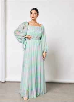 Buy Balloon Sleeve Maxi Dress in Saudi Arabia