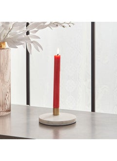 Buy Liv Metal Candleholder With Marble Base 13x4x13 cm in Saudi Arabia