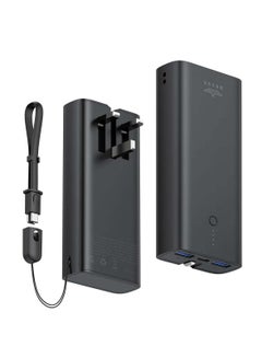 اشتري BRAVE Portable Charge 2-In-1 Power Bank 10000mAh UK Plug 22.5W USB-C PD Input/Output QC 3.0 Port for All Mobile Phone في الامارات