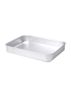 Buy Rectangular Aluminium Oven Dish Silver 38X28X7centimeter in UAE