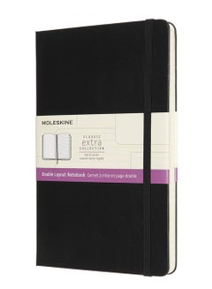 Buy 13x21cm Ruled and Plain Double Layout Notebook Black Hard Cover in UAE