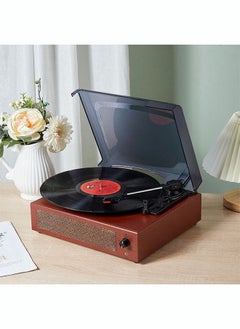 Buy Portable Gramophone Vinyl Record Player Vintage Classic Turntable Phonograph with Built-in Stereo Speakers in Saudi Arabia