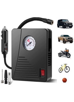 اشتري Air Compressor Tire Inflator, Portable DC 12V 100PSI Auto Air Pump, Classic Pressure Gauge and Emergency LED Light, Car Tire, Bicycle, Basketball and Other Inflatables في السعودية