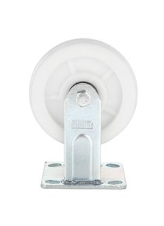 Buy Heavy Duty White PP  Plate Rigid Caster 4 Inch  With Double Ball Bearing  Steel Fixture 5.5MM 4 Inch x2 in Saudi Arabia