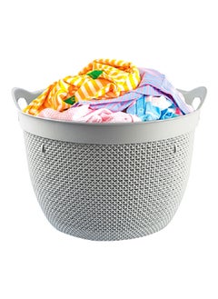 Buy Durable Round Drop Design Laundry Basket with Handle Dark Grey 30 L M-171 M-171 DG in Saudi Arabia