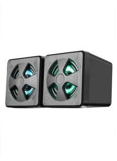 اشتري 2 Pieces Set RGB Lighting Portable Stereo Speaker For PC/Laptop/Notebook في السعودية