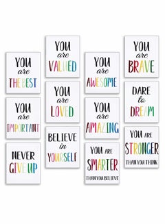 Buy Canvas Painting, Print Inspirational Watercolor Text Poster Wall Decor Frameless Painting for Home Decor, Kids Room Living Bedroom Modern (12 Pcs, 8" x 10") in UAE