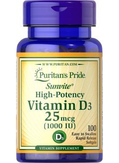 Buy Vitamin D3 1000 Iu 100 Softgels - Package Color May Vary in Egypt