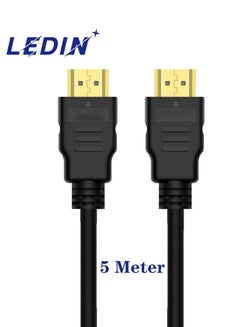 Buy HDMI Cable 4K High Speed HDMI Cable Ultra HD HDMI Monitors Projectors TVs & Displays 5 meter (Black) in UAE
