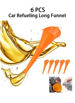 Buy 6 Pcs Car Refueling Long Funnel Plastic Funnel Kit Automotive Funnel Universal Long Mouth Funnel in Saudi Arabia