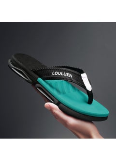 Buy Stylish Thick-Soled Summer Mens Flip-Flops Non-Slip Beach Sandals Turquoise Green in UAE