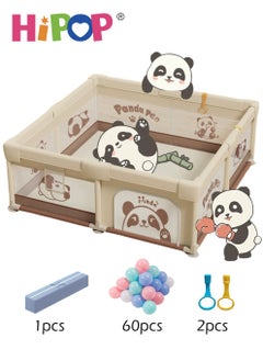 Buy Baby Playpen with Safety Fence 150*180cm,Household Climbing Mat with 60 Sea Balls,Indoor Play Game Fence in UAE