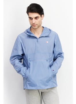 اشتري Men Sportswear Fit Embroidered Logo Jacket, Blue في الامارات