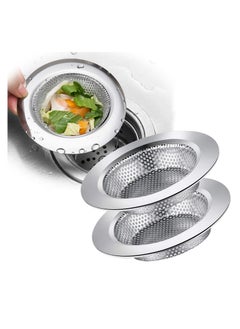 Buy Kitchen Sink Strainer, KASTWAVE 2 Pack Anti Clogging Stainless Steel Sink Drain Strainer, Perforated Basket Drain Filter Sieve Hair Catcher Wide Rim Perfect for Most Sink Drains (3 Inch) in UAE