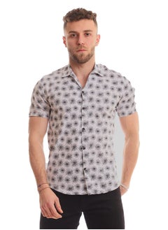 Buy White Rabbit Fireworks Short Sleeves Buttoned Shirt For Men,White,2XL in Egypt