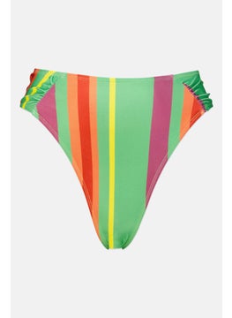 Buy Women Stripe Pull On Bikini Bottom, Green Combo in UAE