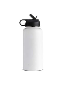 اشتري Water Bottle 946 ml (32 oz) with Flex Straw Cap - Vacuum Insulated Stainless Steel Water Bottle Flask - BPA-Free - Wide Mouth في السعودية