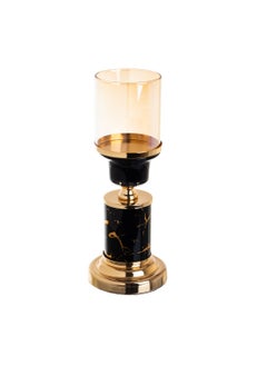 Buy black gold metal candle holder 27 cm in Saudi Arabia