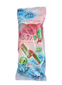 Buy Canly Women's Razor with Moving Head and Aloe Vera Gel Bar - 4 Pieces in Egypt