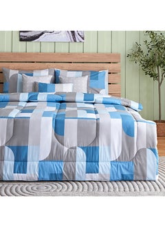 Buy Valencia Valen 7-Piece Cotton Printed King Comforter Set 240 x 220 cm in UAE