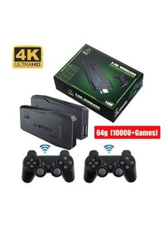 Buy 4K HD video game console, dual 2.4G wireless controllers, plug-and-play video game stick, built-in 10,000 games, retro handheld game console in Saudi Arabia