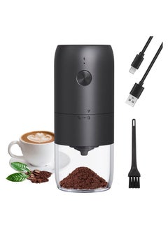 Buy Coffee Grinder Electric，with Adjustable Coarseness Ceramic Burrs, Portable One Touch Electric Spice Coffee Bean Grinder with Clean Brush, Type-C Charging, Black in UAE