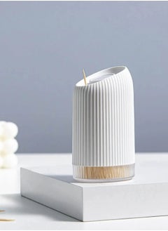 Buy Stylish and simple Toothpick holder, Sturdy and Durable Toothpick Dispenser, Pure White Fashion and Simple Suitable for Home decoration, Can Hold 350 Toothpicks in Saudi Arabia