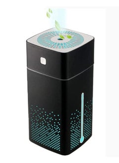 اشتري 1000ml Air Humidifier, USB Large Capacity Silent Cool Mist Humidifier with 7 Colors LED Night Light, Portable Personal Humidifier for Home, Car, Bedroom, Office and Travel (Black) في السعودية