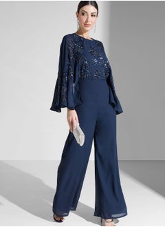 Buy Cape Sleeve Embellished Jumpsuit in Saudi Arabia