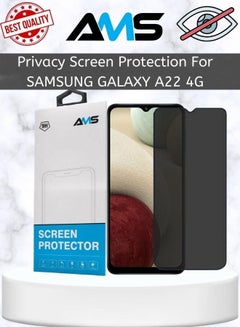 Buy Tempered glass screen protector for privacy and protection for Samsung Galaxy A22 4G in Saudi Arabia