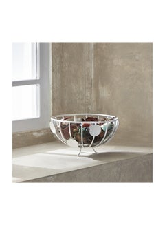 Buy Alena Metal Leaf Bowl with Glass 25 x 7 x 25 cm in UAE