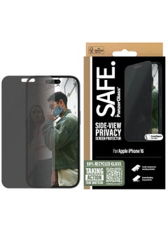 اشتري SAFE by PanzerGlass® Privacy Screen Protector for iPhone 16 - 60% Recycled Glass, Smudge-Free Coating - with mounting aid for easy installation, Tempered Glass Screen Protector For iPhone 16 في الامارات