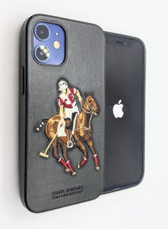 Buy iPhone 12 Mini Case, Genuine Santa Barbara Leather Case for iPhone 12 Mini 5.4" Black in UAE