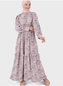 Buy Floral Printed Tiered Dress in UAE