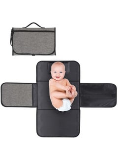 Buy Portable Changing Pad for Baby, Portable Diaper Changing Pad, Waterproof Travel Changing Pad with Wipes Pocket and Diaper Pocket, Baby Stuff, Newborn kinds, Baby Shower Gifts Grey in Saudi Arabia