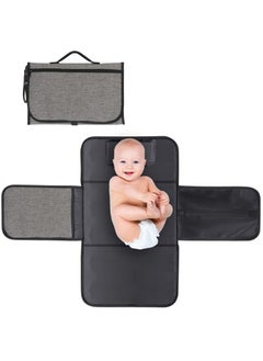 Buy Portable Changing Pad for Baby, Portable Diaper Changing Pad, Waterproof Travel Changing Pad with Wipes Pocket and Diaper Pocket, Baby Stuff, Newborn kinds, Baby Shower Gifts Grey in Saudi Arabia