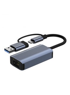 اشتري USB C Ethernet Adapter, Fast USB to Ethernet, Type-C to RJ45 Adapter Work for MacWindows, Network Adapter USB Ethernet Adapter for Laptop Tablets and Computers في الامارات