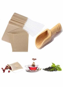 Buy 100 Pcs Eco,Friendly Tea Filter Bags, Disposable Tea Infuser Bags for Loose Leaf Tea in UAE