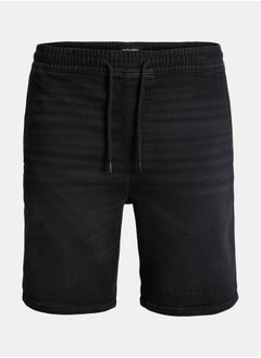 Buy Drawstring Waistband Washed Denim Shorts in Saudi Arabia