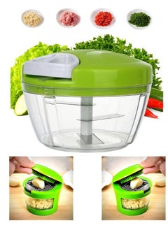 Buy Multi-color Manual Food Chopper With 2Pcs Garlic Mincer in Saudi Arabia