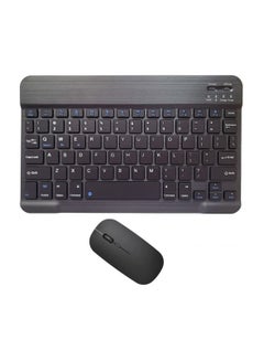 Buy Wireless Bluetooth Keyboard Mouse Set Three System Universal Mobile Phone and Tablet Keyboard with Mouse Set - English 10 inch Black Lightweight Portable in Saudi Arabia