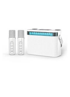 اشتري YS 224 Portable Wireless Bluetooth Karaoke Speaker Stereo Bass With Dual Microphones White في الامارات