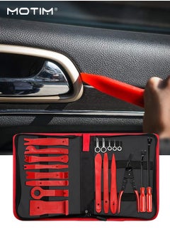 Buy 19 Pcs Auto Audio Trim Removal Tool Set and Clip Plier Upholstery Fastener Remover Nylon Audio Video Dashboard Installer Pry Tool in Saudi Arabia